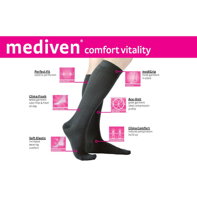 mediven comfort vitality 20-30 mmHg calf closed toe