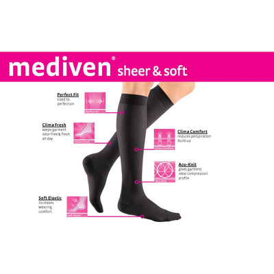 mediven sheer & soft 20-30 mmHg calf closed toe petite